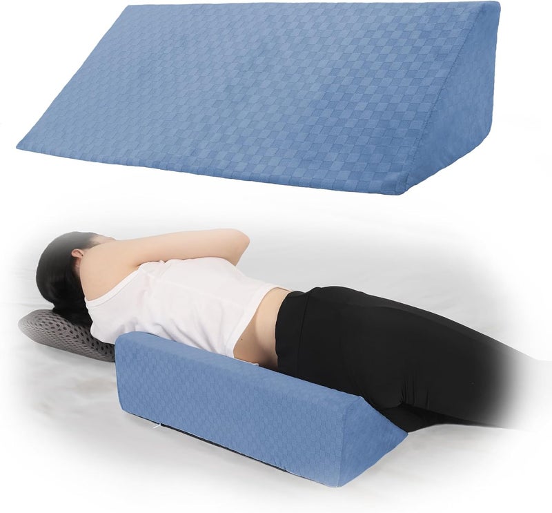 Jacobable Bed Wedge Pillow for Side Sleepers, Body Position Wedges, Side Wedge Pillow for Sleeping Back Positioning Elevation Pillow for Bed Sores Elder and Pregnant Woman (Light Blue) - Image 1