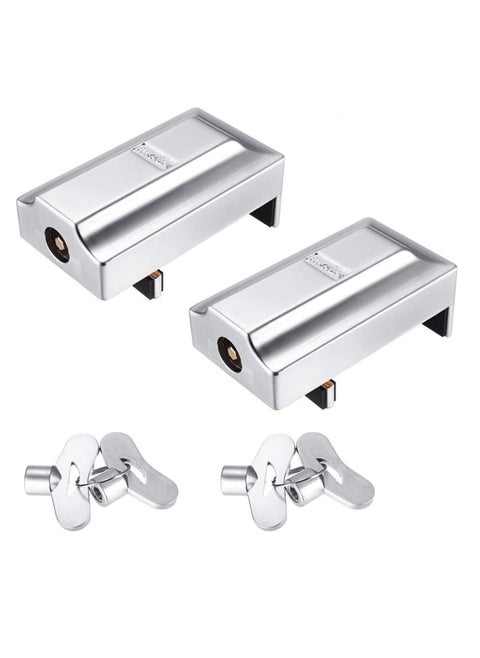 Sliding Window Door Lock with 2 Keys, Adjustable Zinc Alloy Anti Theft Sash Stopper Lock For Child Security (2 Pack)