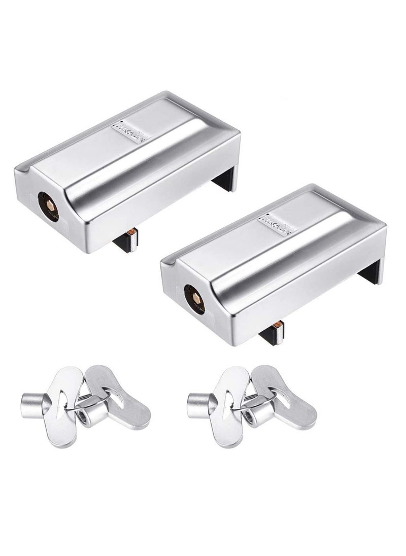 Sliding Window Door Lock with 2 Keys, Adjustable Zinc Alloy Anti Theft Sash Stopper Lock For Child Security (2 Pack)