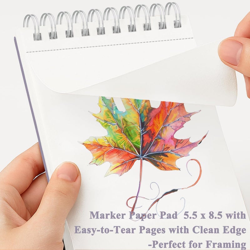 Fuxi Marker Paper Pad, 120lb/200gsm Art Paper of Markers, 2-Pack, 50 Sheets Per Pad (5.5" x 8.5"). - Image 5