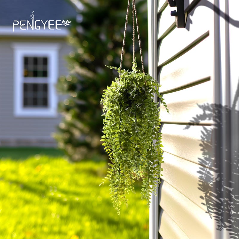 PENGYEE 3 Packs Fake Hanging Plants with Pots  20"" Fake Vines for Wall Decor  Fake Fern Plants Mandala Vine  Artificial Plants Indoor/Outdoor for Home Bathroom Bedroom Kitchen Office Room Decor - Image 2
