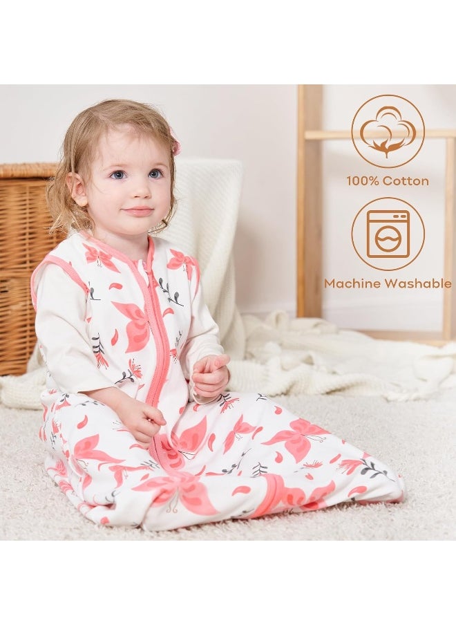 YOOFOSS - Yoofoss Baby Sleep Sack Wearable Blanket for Babies 100% Cotton 2-Way Zipper TOG 0.5 Toddler Sleeping Sack 3 Pack, Comfy Lightweight Sleep Sacks - Image 1