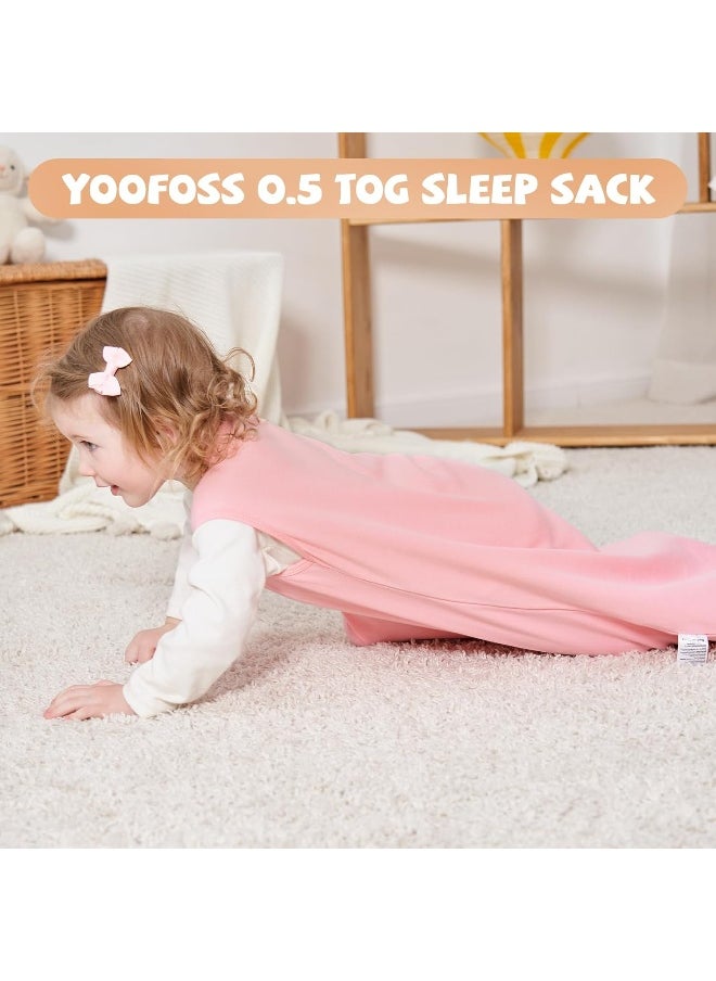 YOOFOSS - Yoofoss Baby Sleep Sack Wearable Blanket for Babies 100% Cotton 2-Way Zipper TOG 0.5 Toddler Sleeping Sack 3 Pack, Comfy Lightweight Sleep Sacks - Image 1