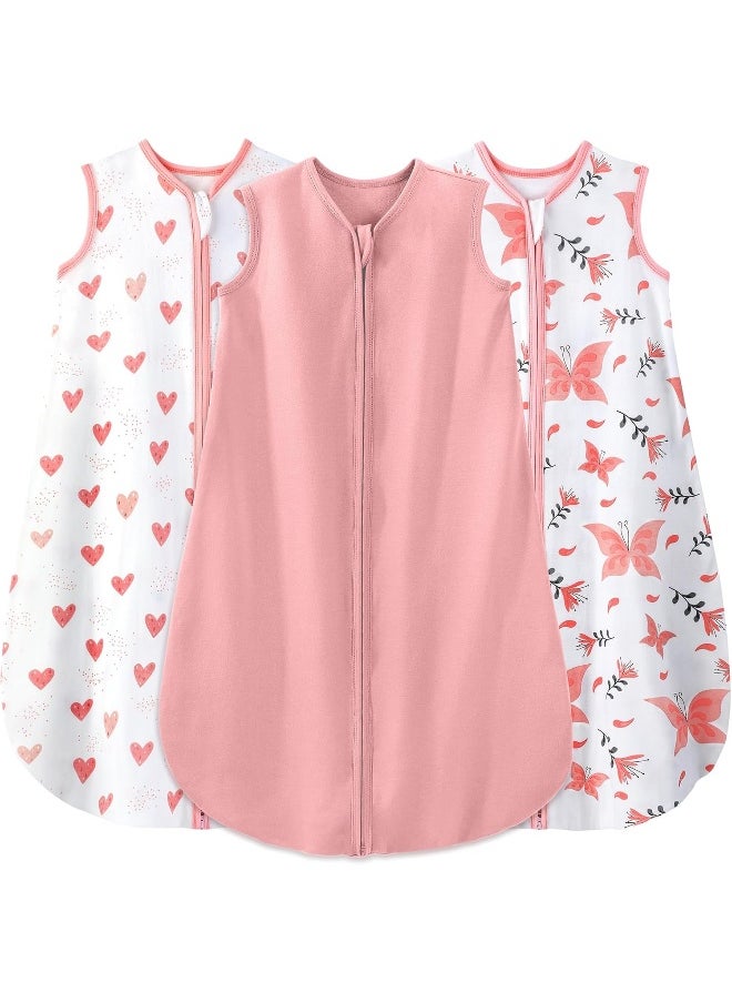 YOOFOSS - Yoofoss Baby Sleep Sack Wearable Blanket for Babies 100% Cotton 2-Way Zipper TOG 0.5 Toddler Sleeping Sack 3 Pack, Comfy Lightweight Sleep Sacks - Image 1