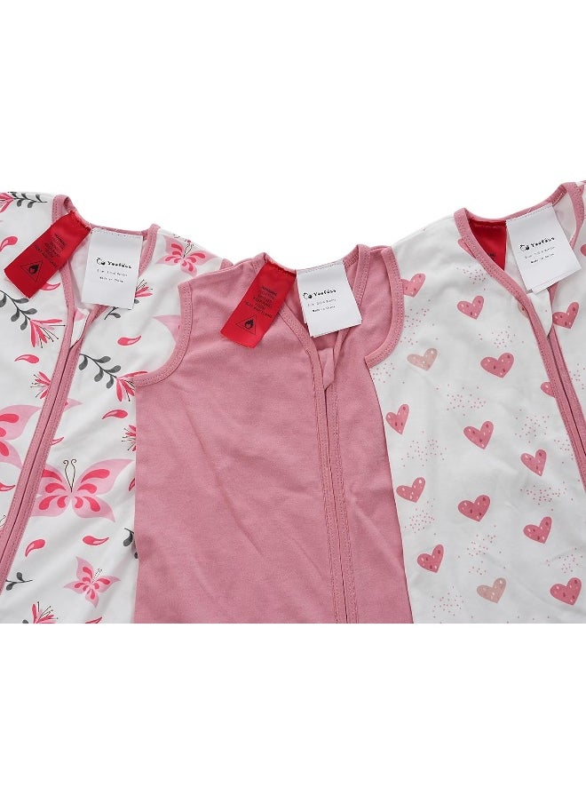 YOOFOSS - Yoofoss Baby Sleep Sack Wearable Blanket for Babies 100% Cotton 2-Way Zipper TOG 0.5 Toddler Sleeping Sack 3 Pack, Comfy Lightweight Sleep Sacks - Image 1