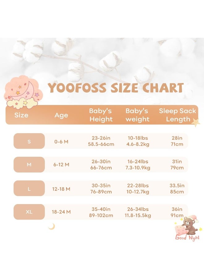 YOOFOSS - Yoofoss Baby Sleep Sack Wearable Blanket for Babies 100% Cotton 2-Way Zipper TOG 0.5 Toddler Sleeping Sack 3 Pack, Comfy Lightweight Sleep Sacks - Image 1