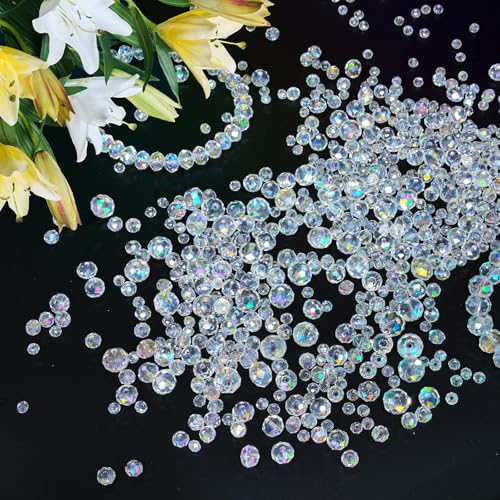 Laopottbeads 500 Pcs 6mm Round Crystal Glass Beads for DIY Jewelry, Ideal for Bracelets, Necklaces, Pendants, and Handmade Craft Projects(White AB Color) - Image 5