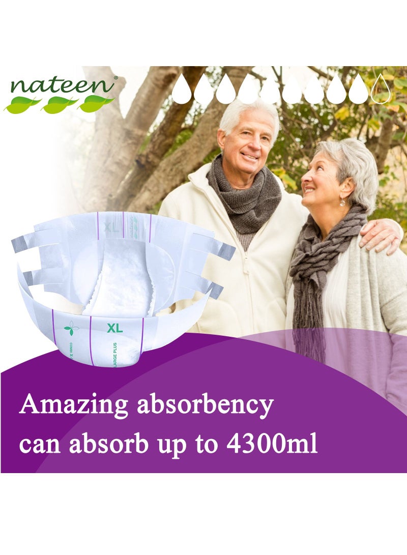 nateen Super Ultra Incontinence Adult Diaper,Large,Waist Size 115-150cm,80 Count Adult Diapers,Disposable Underwear for Men&Women,Briefs with Maximum Absorbency, Leak Protection-3240ml Absorbency. - Image 4