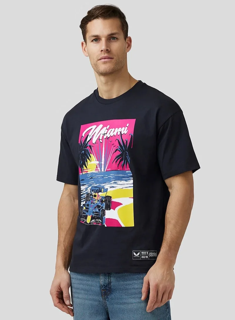 ريد بل Red Bull Racing Unisex Miami Short Sleeve Oversized T-Shirt