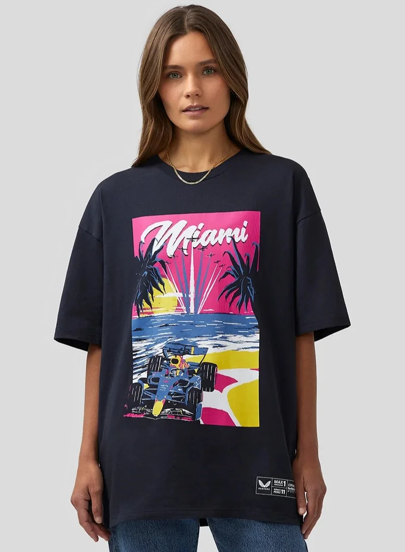 Red Bull  Red Bull Racing Unisex Miami Short Sleeve Oversized T-Shirt  | Best Price UAE