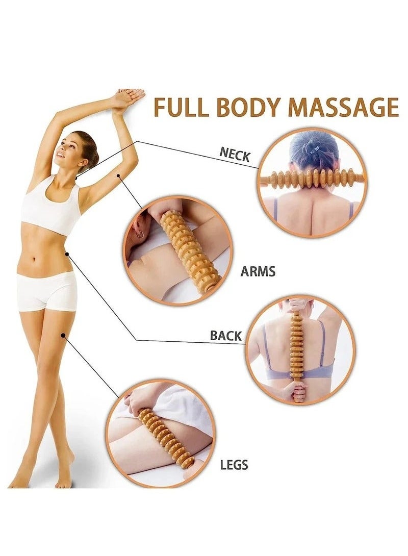 YelaJoy 3 Pieces Wood Therapy Kit Massage Tools Maderoterapia Kit Wood Massager Roller Wood Gua Sha Roller Manual Wooden Fascia Massage for Release Cellulite Muscle Blasting Pain Relief Body Sculpting Tools - Image 3