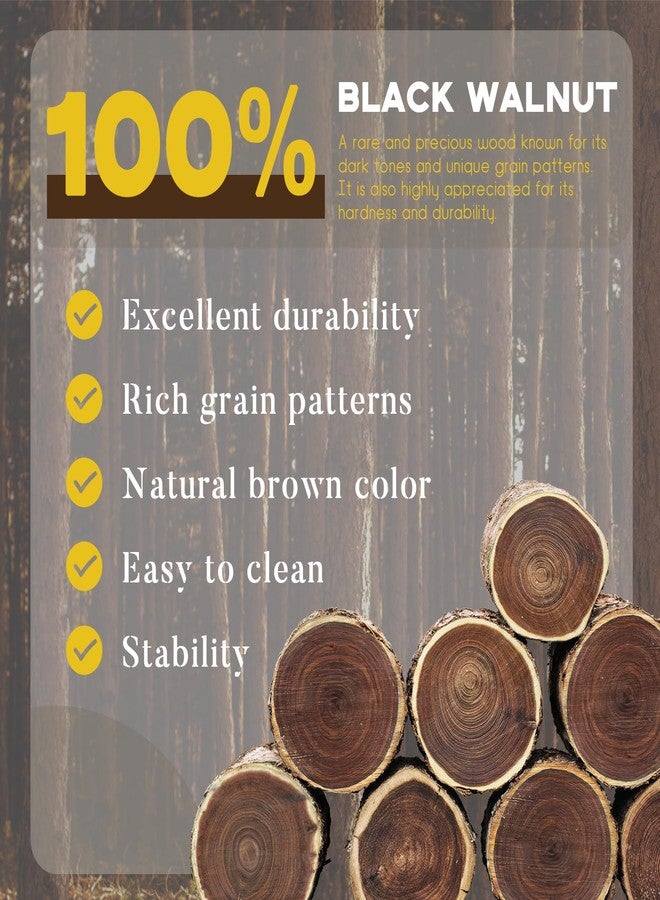 GOH DODD Wood Coasters with Leather Holder, GOH DODD Set of 8 Walnut Wooden Coaster Tabletop Protection for Drinks Coffee Table Home Kitchen Office Living Room Decor Housewarming Gifts Wedding Party, 4 Inch - Image 2