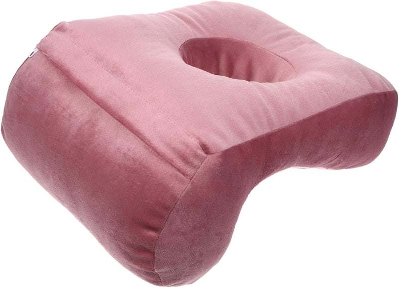Pink Memory Foam Nap Pillow Wedge for Stomach Side Arm and Ear Sleepers - Image 1