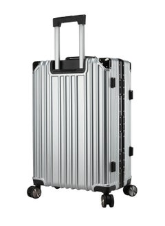 CABINPRO Lightweight Aluminum Frame Fashion Luggage Trolley Polycarbonate Hard Case Carry On Suitcase with 4 Quite 360 Degree Double Spinner Wheels CP001 Silver  - Image 3