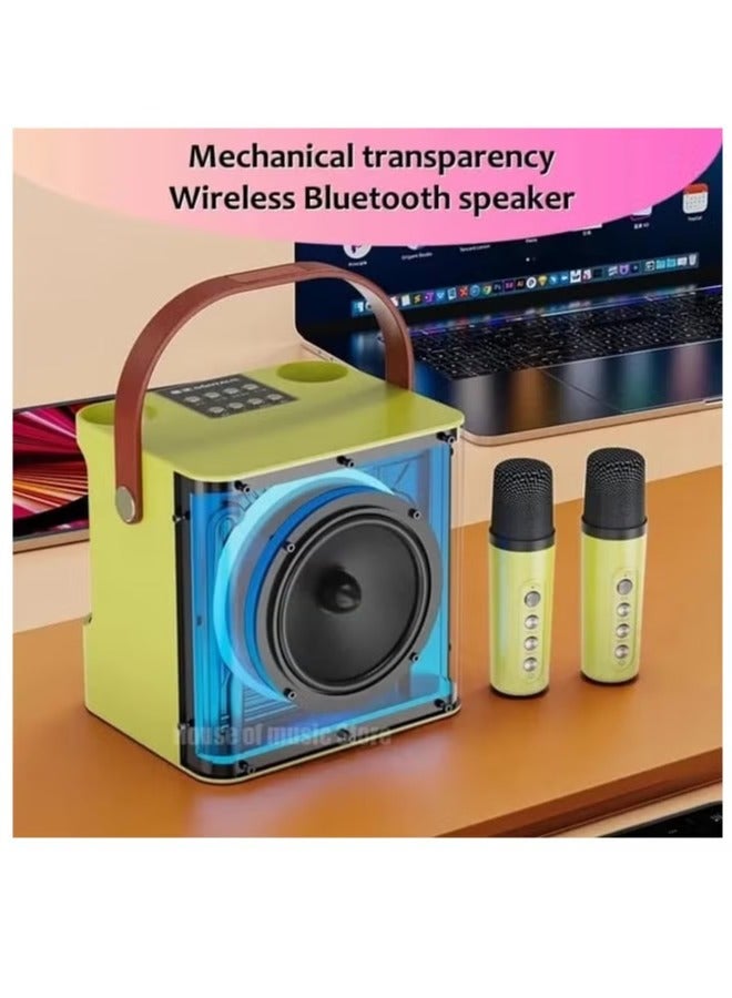 Smartberry M23 PLUS RGB Karaoke Bluetooth Speaker – Portable Wireless Speaker with Colorful LED Lights, Dual Wireless Microphones, High-Quality Sound, Echo Control, for Parties, Karaoke, and Outdoor Fun - Image 2