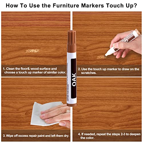 Karidge Laminate Vinyl Floor Repair Kit with Heat Pen, 11 Colors Hardwood Floor Wax Wood Furniture Touch up Marker Linoleum Lvp Repair Kit Covers Scratches, Stains, Cracks, Holes for Floor, Door, Cabinet - Image 5