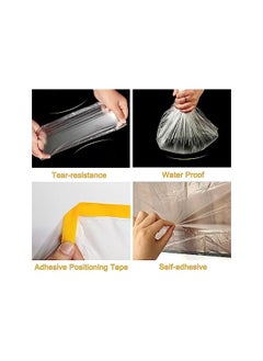 PROMASS 1.8M x 20M Tape and Drape,Plastic Sheeting Waterproof Dust-Proof Protective Masking Film for Car,Furniture,Carpet,Floor  - Image 2