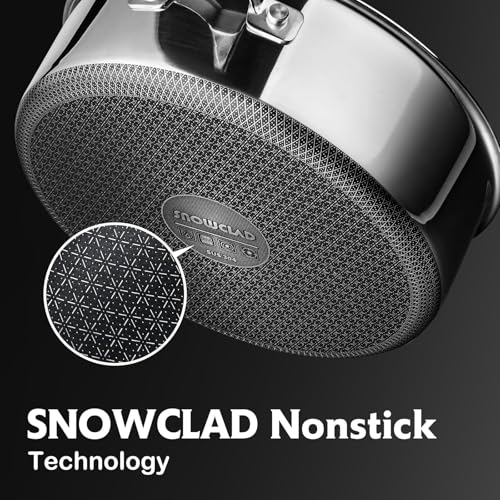SNOWCLAD Saute Pan,Hybrid Non Stick 5 Quart Everyday pan,Chicken Fryer, PFOA Free Cookware,12 inch Deep Frying Pans with Lid,Dishwasher and Oven Safe,Works on Induction,Ceramic and Gas Cooktops - Image 4