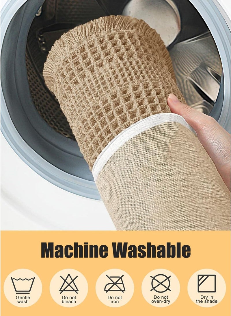 Bath Mat 77x46cm, Extra Soft Super Absorbent Quick Dry Waffle Bathroom Rug, Non Slip Machine Washable Floor Mat, Boho Style Farmhouse Bathroom Decor, Khaki - Image 5