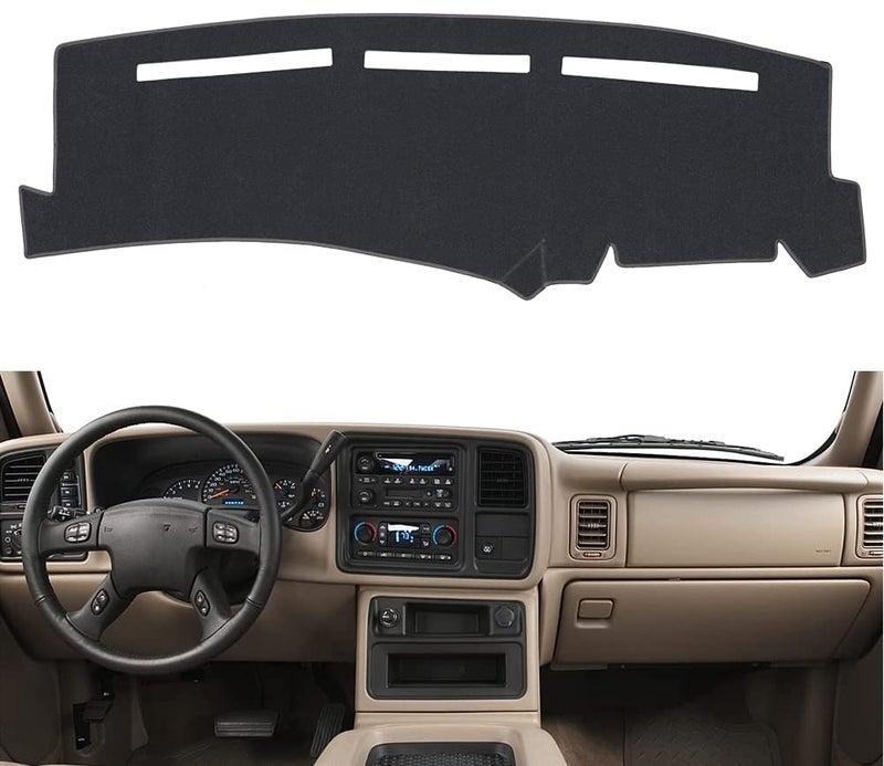 BLIBLIUNIT Dashboard Cover for Chevrolet Silverado 1500 2500 3500 19992006 Avalanche Chevy Tahoe Suburban GMC Sierra Yukon Dash Cover MatPremium Carpet Gray