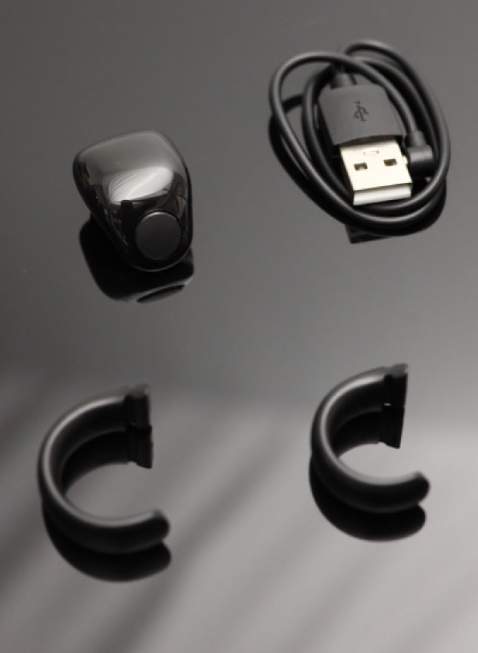 سلام خاتم تسبيح ذكي و مريح خاتم عداد التسبيح قابل للتعديل بمقاسين (20/22 مم)، يدعم التطبيق مع عداد رقمي للتسبيح، خاتم تذكير بالصلاة مقاوم للماء للمسلمين - أسود - Image 2