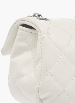 Flora Bella By Shoexpress Girls Quilted Crossbody Bag With Button Closure And Chain Strap  - Image 5