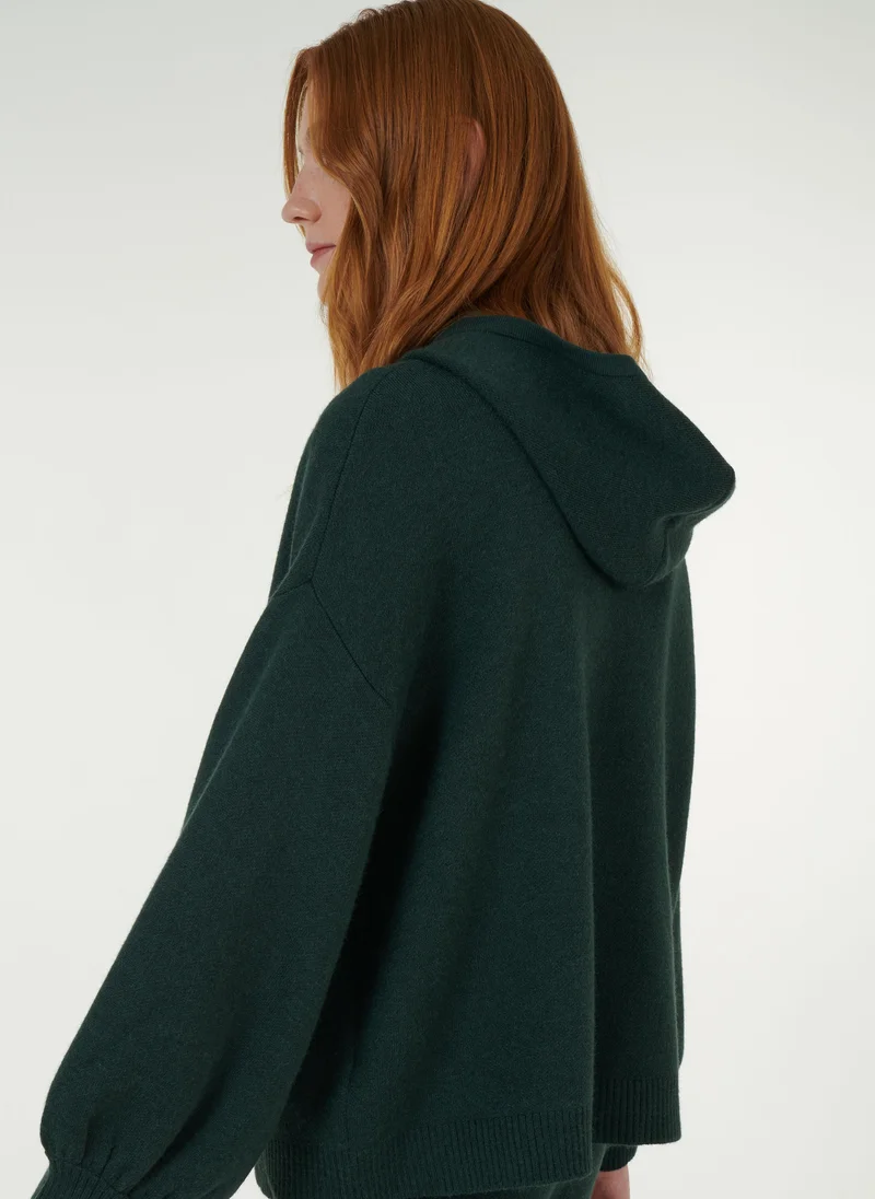 leem  Zipped Balloon Sleeve Hoodie for Women | Best Price UAE