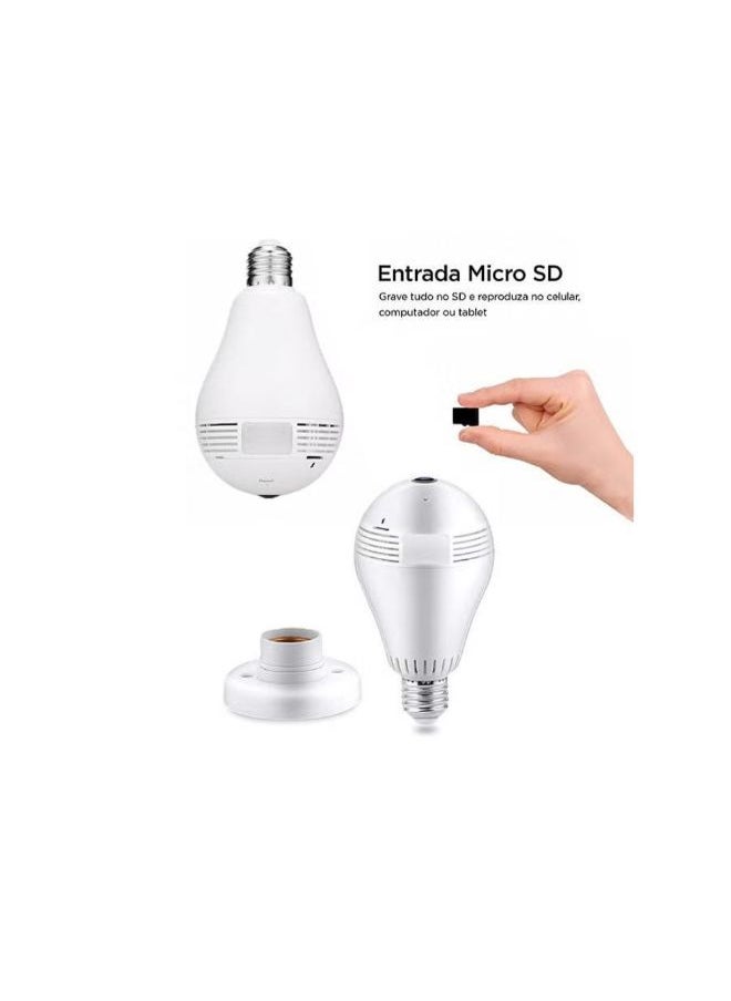 Generic - 360-Degree Fisheye Panoramic Wireless Surveillance Camera With LED Bulb Security - Image 1