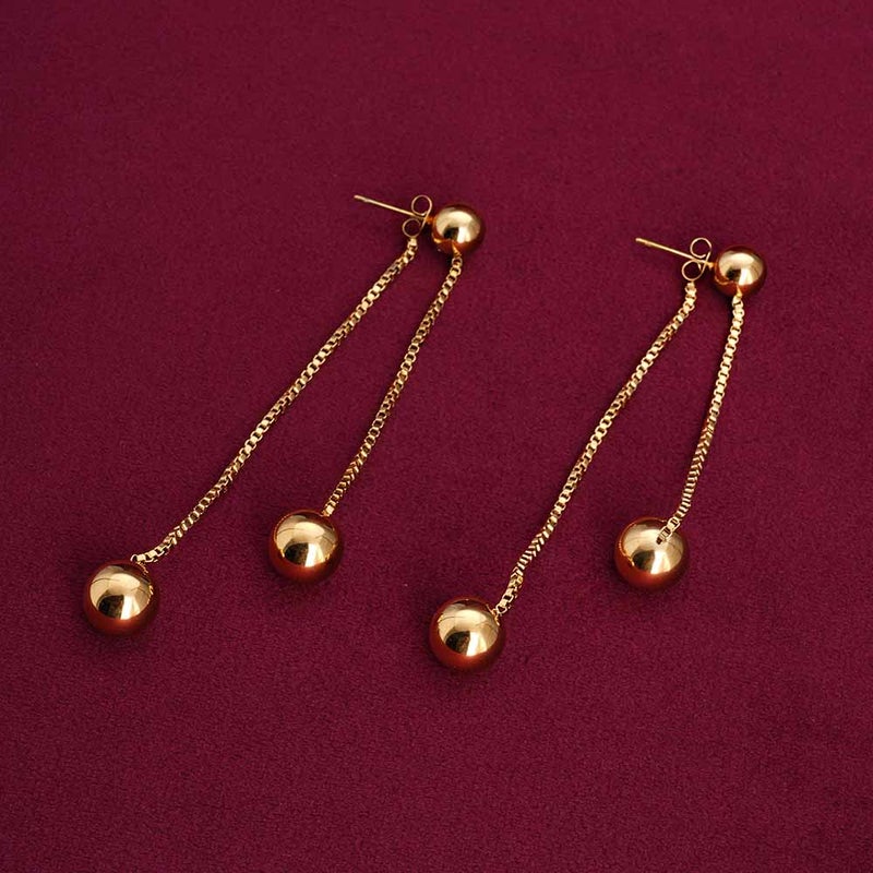 Palmonas 18K Gold Tone Plated Front Rear Dangle Earrings For Women - Waterproof & Anti-Tarnish - Image 3