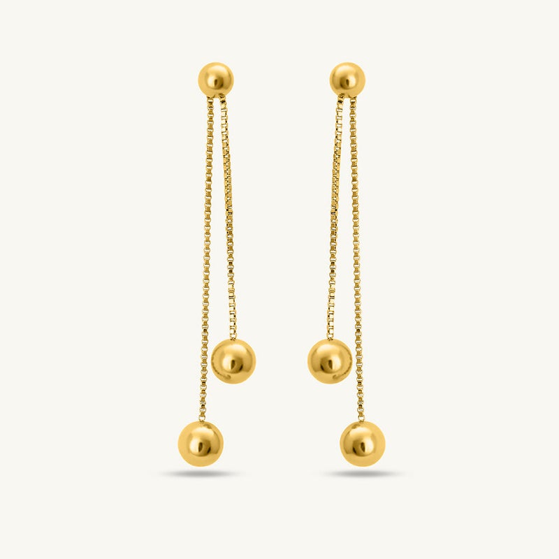 Palmonas 18K Gold Tone Plated Front Rear Dangle Earrings For Women - Waterproof & Anti-Tarnish - Image 1