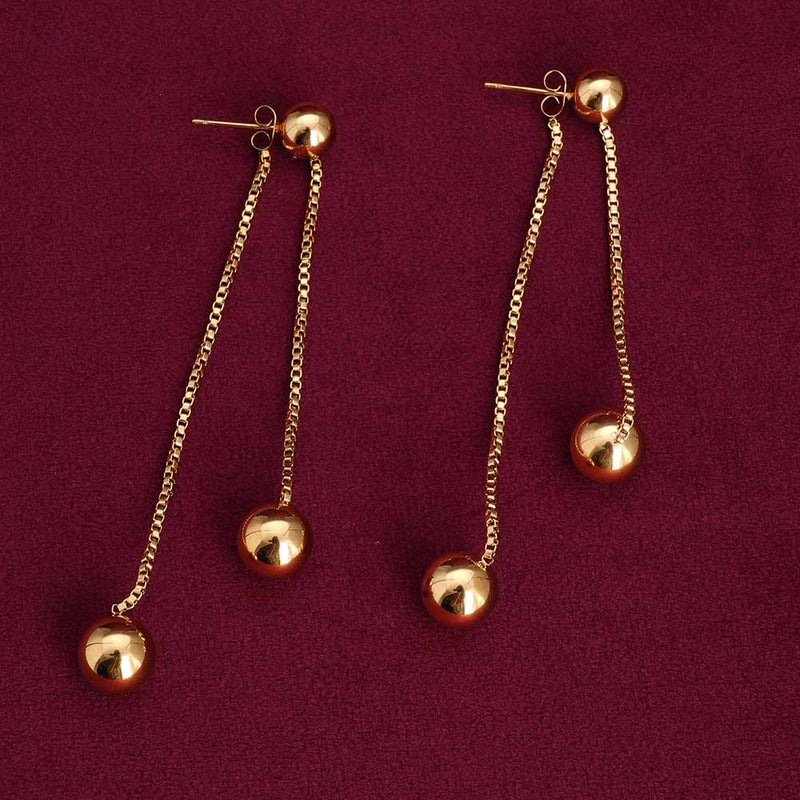 Palmonas 18K Gold Tone Plated Front Rear Dangle Earrings For Women - Waterproof & Anti-Tarnish - Image 2