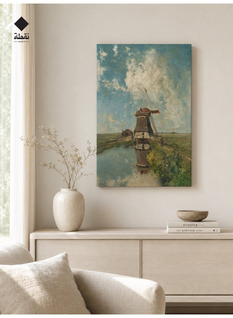 Nuqta Premium canvas wall art with a hidden frame measuring 60x40 cm - Image 3