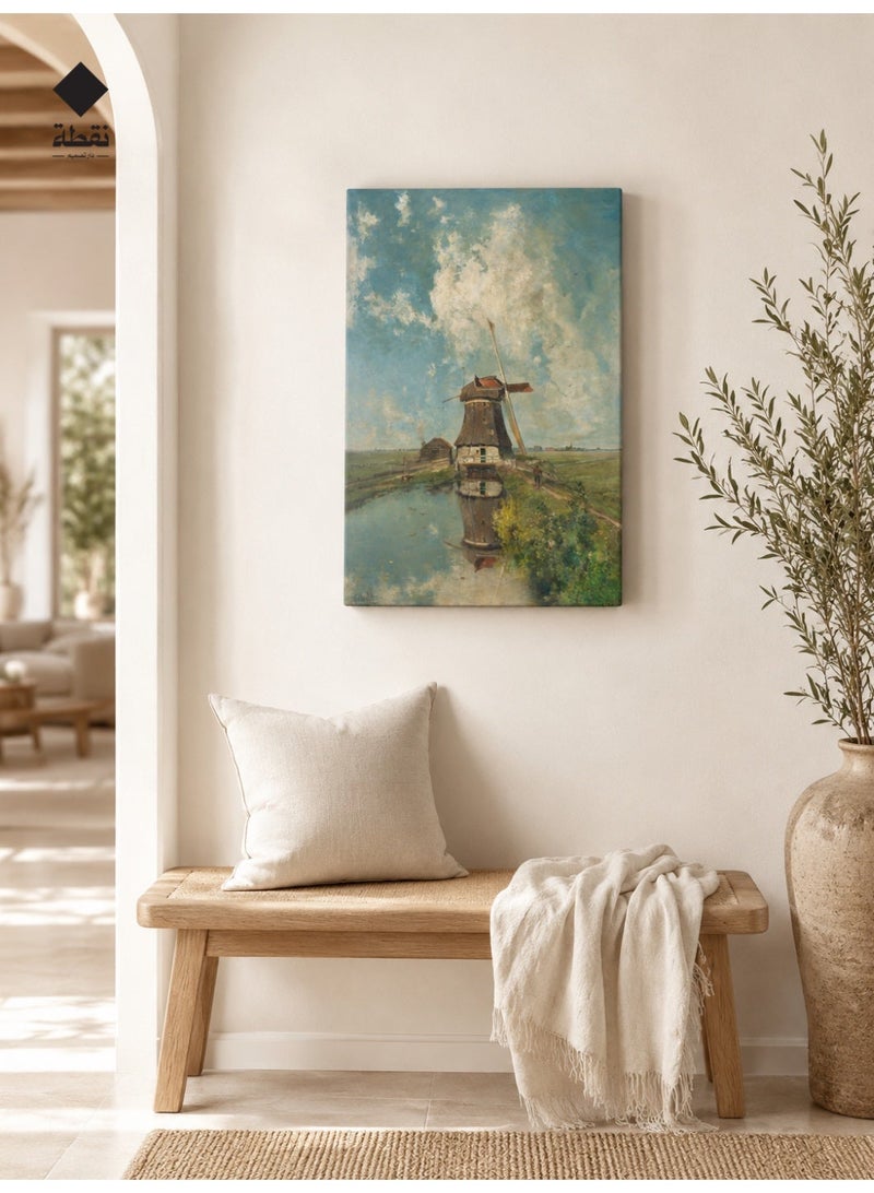 Nuqta Premium canvas wall art with a hidden frame measuring 60x40 cm - Image 4