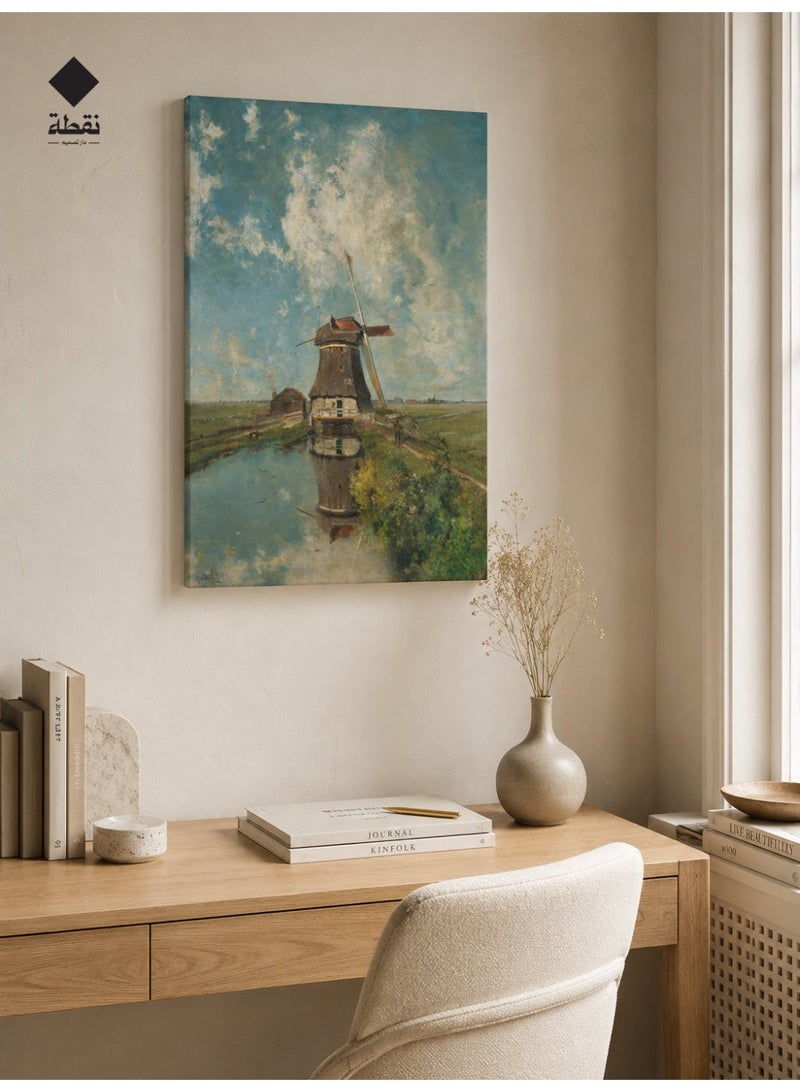 Nuqta Premium canvas wall art with a hidden frame measuring 60x40 cm - Image 1