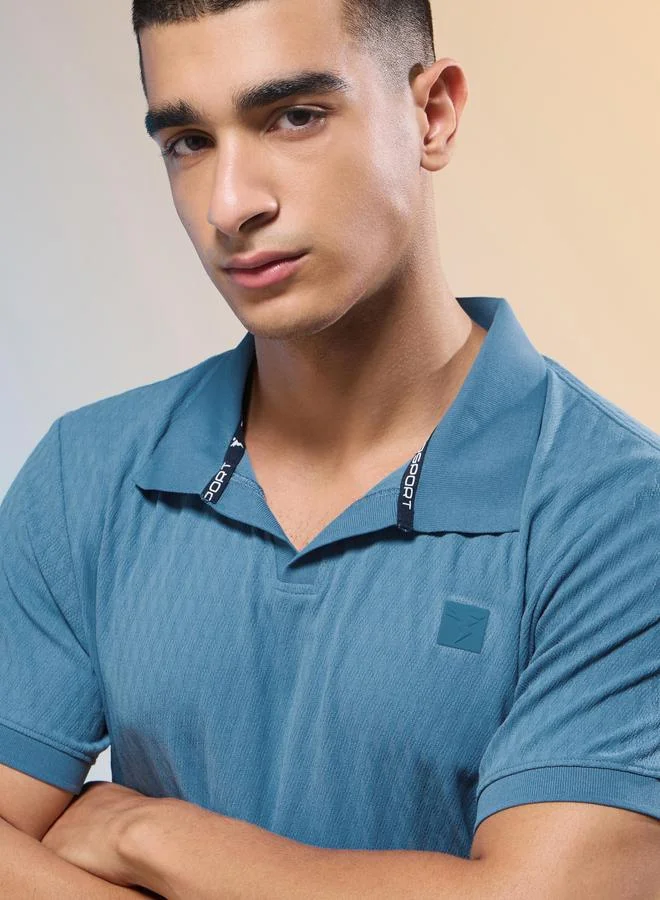 Technosport blue Men Jacquard Slim Fit Polo for Men | Best Price UAE