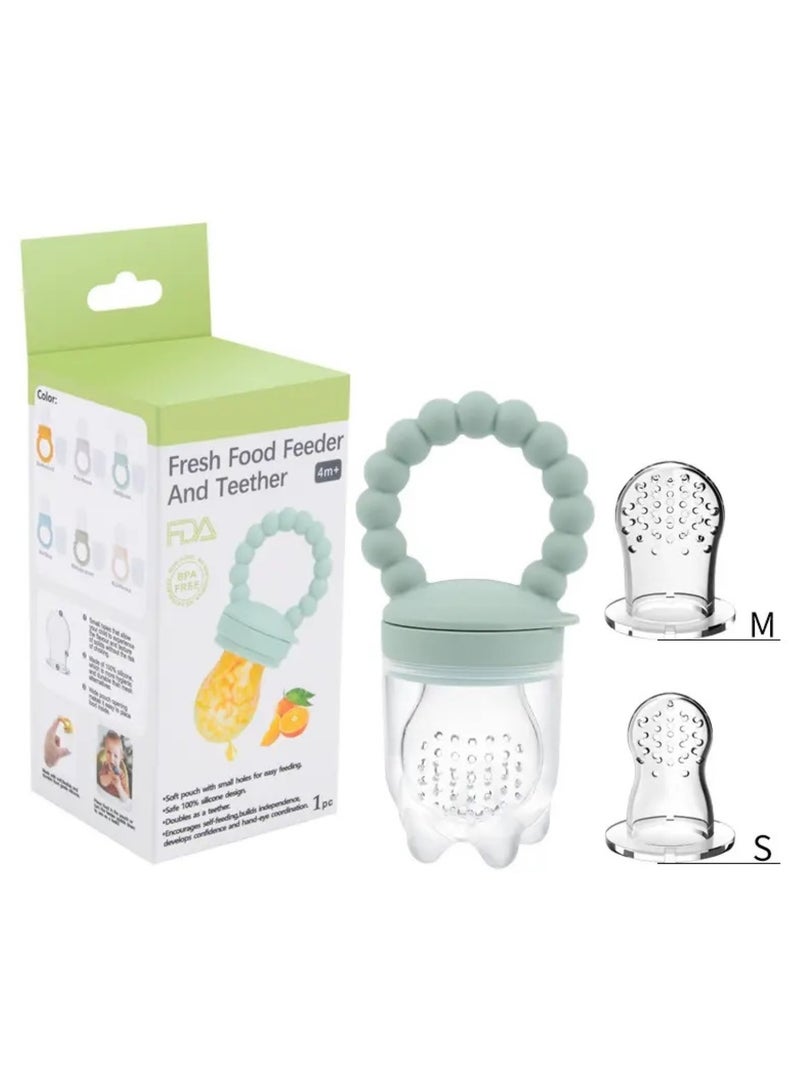 Pikkaboo Chew & Feed Teether with Fruit Pacifier Duo - Pink