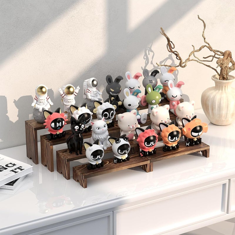Vecxoty 2 Set Large Wooden Tiered Riser Display Stands for Vendor Events,Stackable Perfume Organizer Cologne Stand for Men Women,Wooden Cupcake Dessert Stand,Wood Dessert Table Display Set,Food Display Risers - Image 5