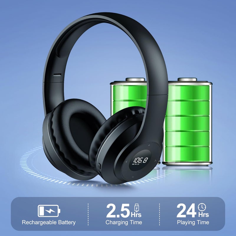 kamapulo X5 AM FM Radio Headphones Rechargeable, Personal Portable Radio Headset am/fm Digital Earmuff with Best Reception for Jogging, Mowing, Cycling, Meeting, Church - Image 5