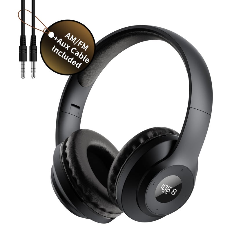 kamapulo X5 AM FM Radio Headphones Rechargeable, Personal Portable Radio Headset am/fm Digital Earmuff with Best Reception for Jogging, Mowing, Cycling, Meeting, Church - Image 1