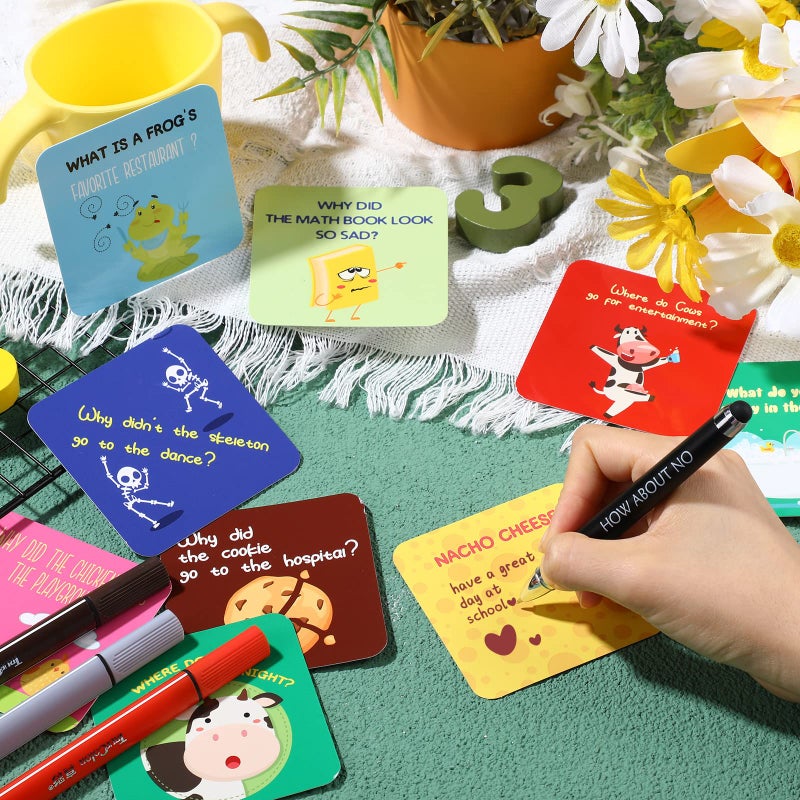 Pajean 80 Joke Cards for Lunchbox Kids Cute Lunchbox Notes Inspirational and Motivational Positive Affirmations Puns Cards for Teacher Kids Student Picnics Party Mini Notes Postcards (Classic Style) - Image 4