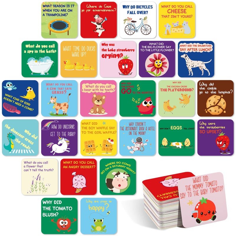 Pajean 80 Joke Cards for Lunchbox Kids Cute Lunchbox Notes Inspirational and Motivational Positive Affirmations Puns Cards for Teacher Kids Student Picnics Party Mini Notes Postcards (Classic Style) - Image 1