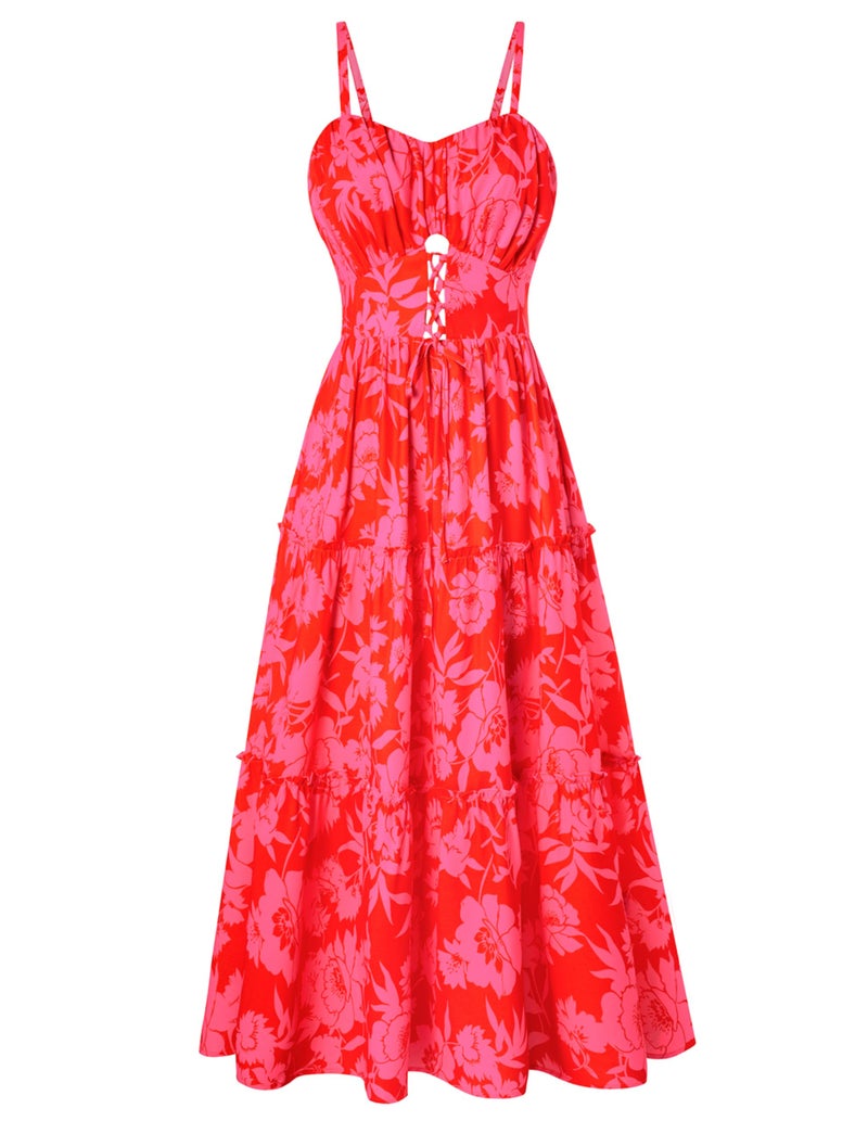 GRACE KARIN Sundresses for Women 2026 Sleeveless Floral Print Maxi Dress Flowy A Line Casual Beach Long Dresses - Image 1