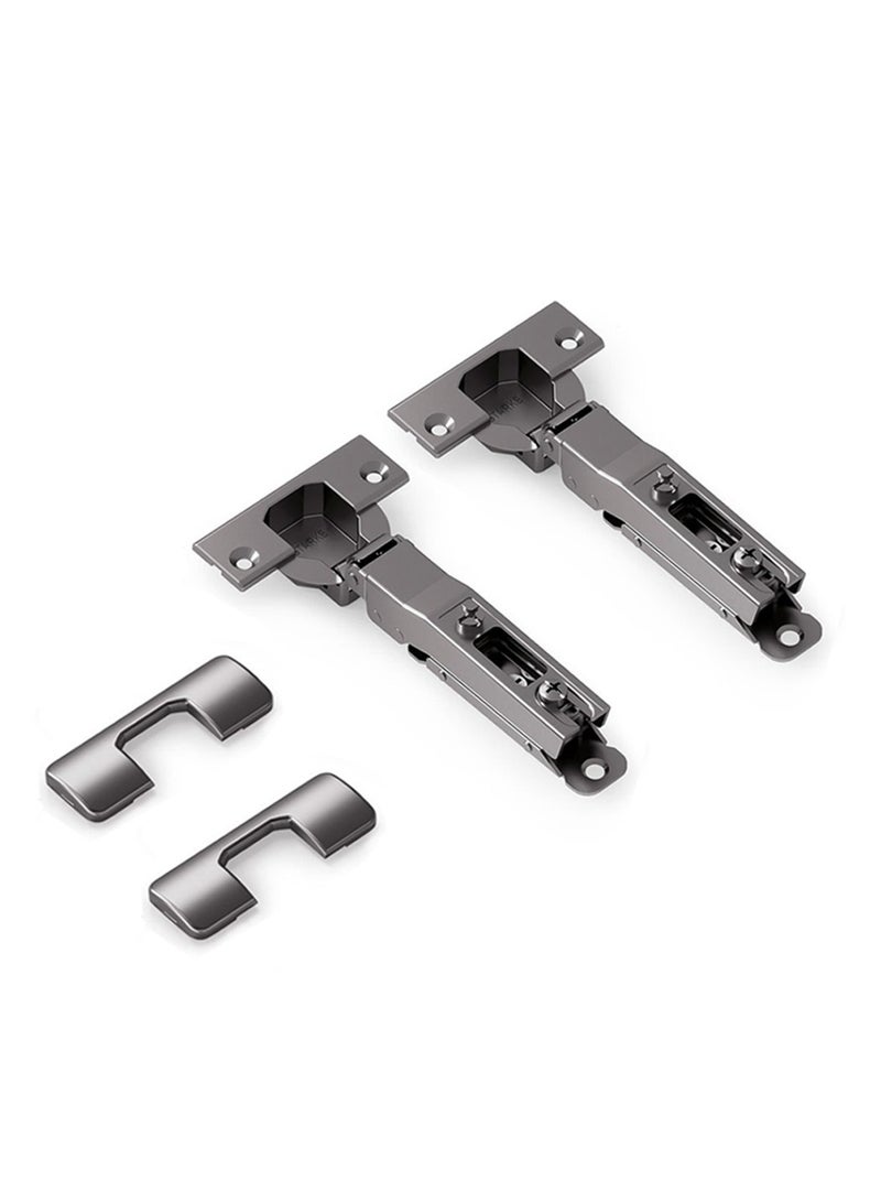 STARKE Full Overlay Soft Close Cabinet Hinge-Black Electroplated, 95 Degree Opening Angle, 16-25mm Application, Strong Hydraulic System-Complete with Screws Pack of 2 - Image 1