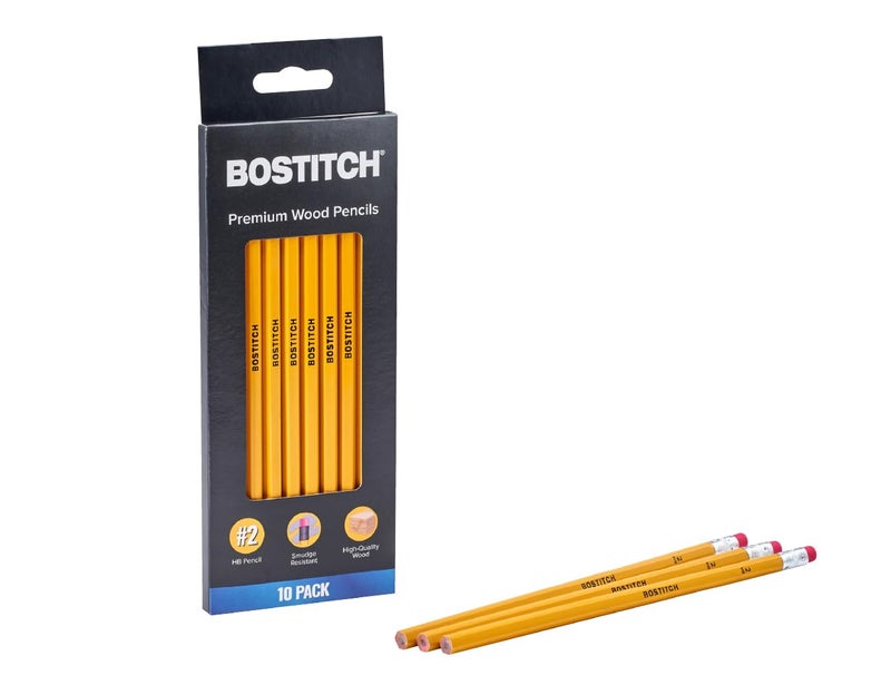 Bostitch Premium #2 Pencils, Premium Wood, Unsharpened, HB Graphite, 10-Pack - Image 1