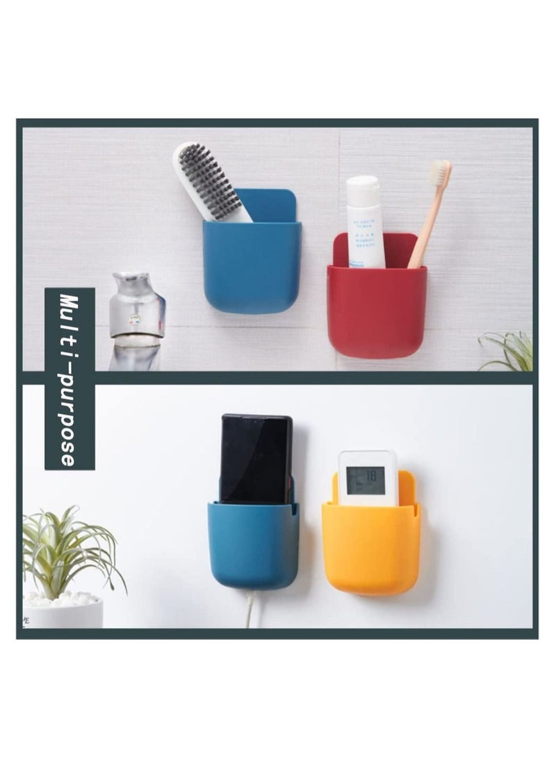 Y&D 6 Pieces Wall Mount Phone Holder Self-Adhesive Beside Organizer Storage Box Plastic Charging Stand Remote Wall-Mounted Brackets for Bedroom  - Image 3