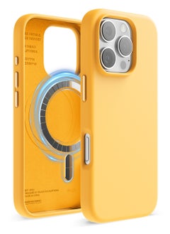 Elago Magnetic Liquid Silicone for iPhone 16 Pro MAX Case Cover Compatible with MagSafe Shockproof - Sunshine  - Image 1