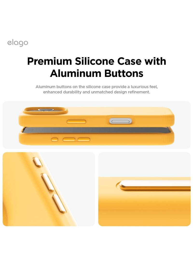 Elago Magnetic Liquid Silicone for iPhone 16 Pro MAX Case Cover Compatible with MagSafe Shockproof - Sunshine - Image 4