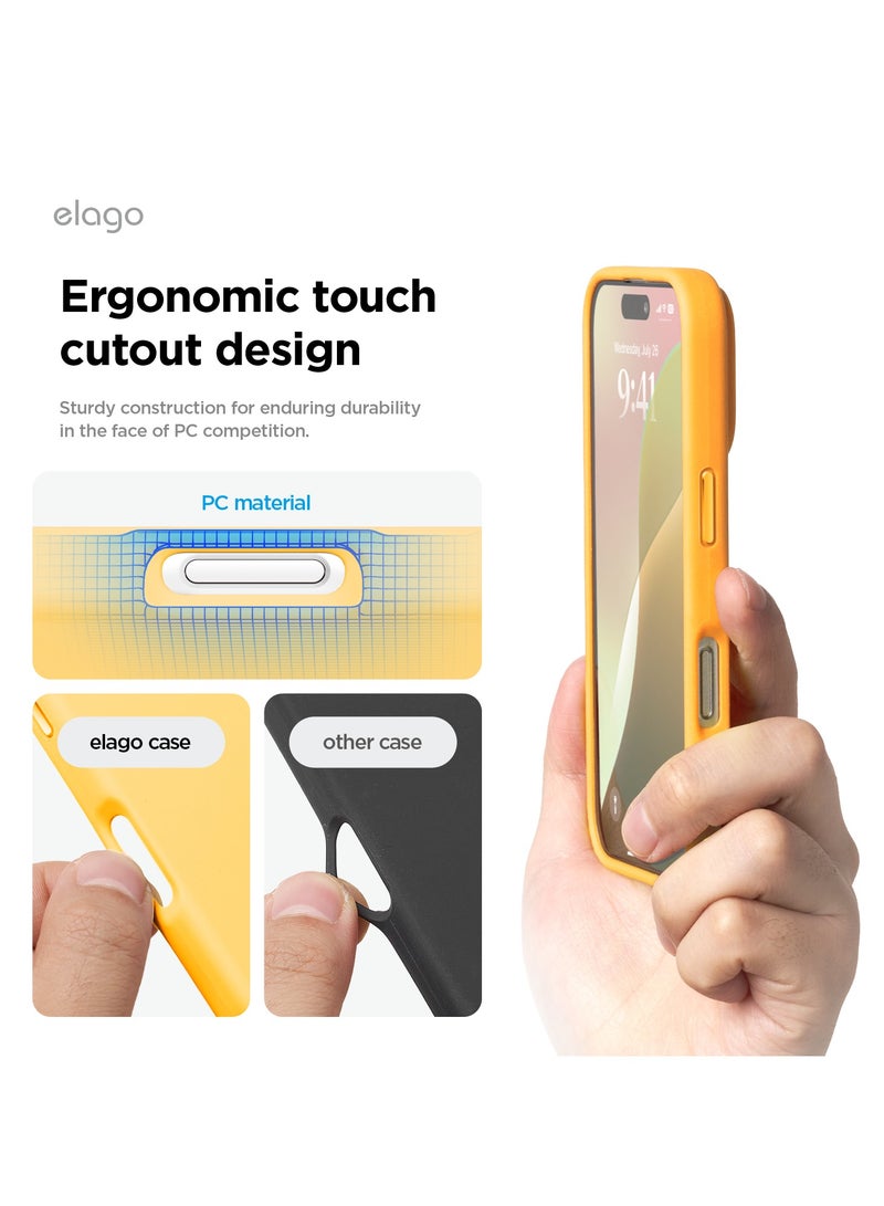 Elago Magnetic Liquid Silicone for iPhone 16 Pro MAX Case Cover Compatible with MagSafe Shockproof - Sunshine - Image 5