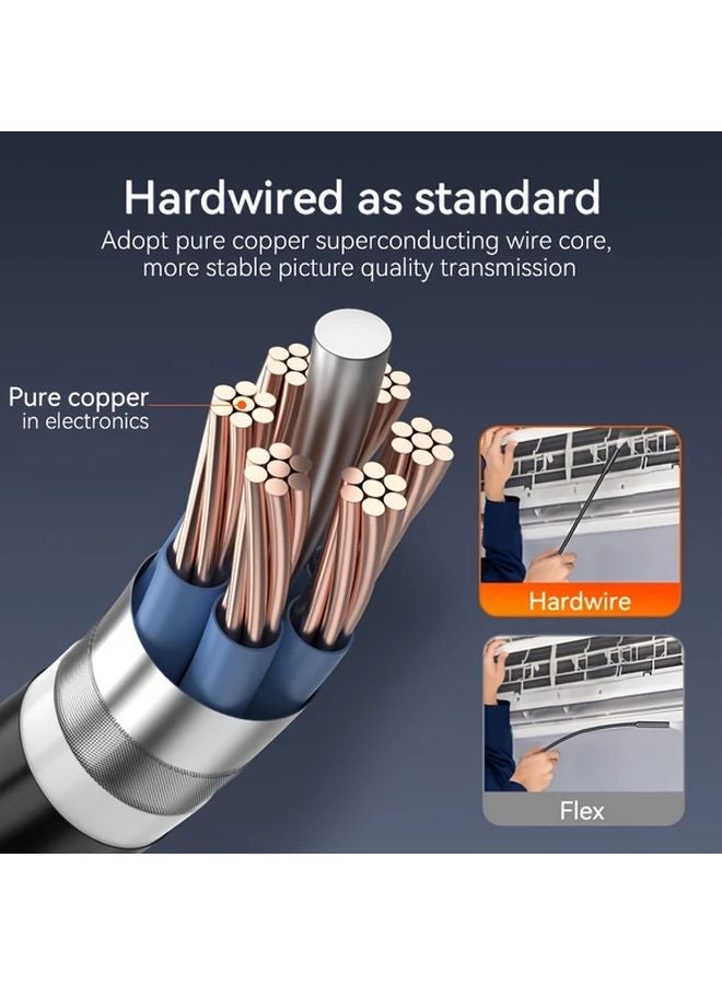 Industrial Borescope IP67 8mm 4 3 Inch IPS LCD 393 7in Semi Rigid Cable Inspection Camera - Image 5