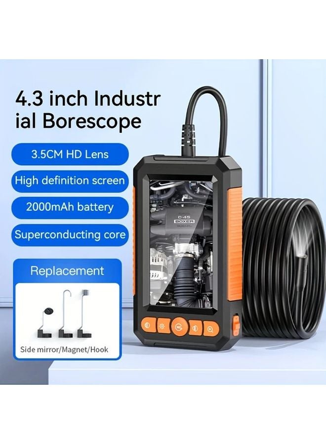 Industrial Borescope IP67 8mm 4 3 Inch IPS LCD 393 7in Semi Rigid Cable Inspection Camera - Image 2